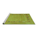 Sideview of Machine Washable Abstract Turquoise Contemporary Area Rugs, wshcon2793turq