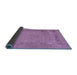 Sideview of Abstract Blue Contemporary Rug, con2793blu