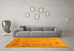 Machine Washable Abstract Yellow Contemporary Rug in a Living Room, wshcon2793yw