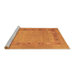 Sideview of Machine Washable Abstract Brown Contemporary Rug, wshcon2793brn