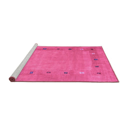 Sideview of Machine Washable Abstract Purple Contemporary Area Rugs, wshcon2793pur