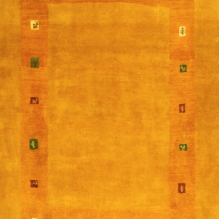 Machine Washable Abstract Yellow Contemporary Rug, wshcon2793yw