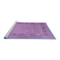Sideview of Machine Washable Abstract Blue Contemporary Rug, wshcon2793blu