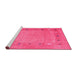 Sideview of Machine Washable Abstract Pink Contemporary Rug, wshcon2793pnk