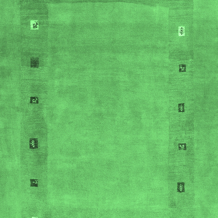 Machine Washable Abstract Emerald Green Contemporary Area Rugs, wshcon2793emgrn