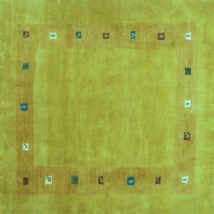 Square Abstract Turquoise Contemporary Rug, con2793turq