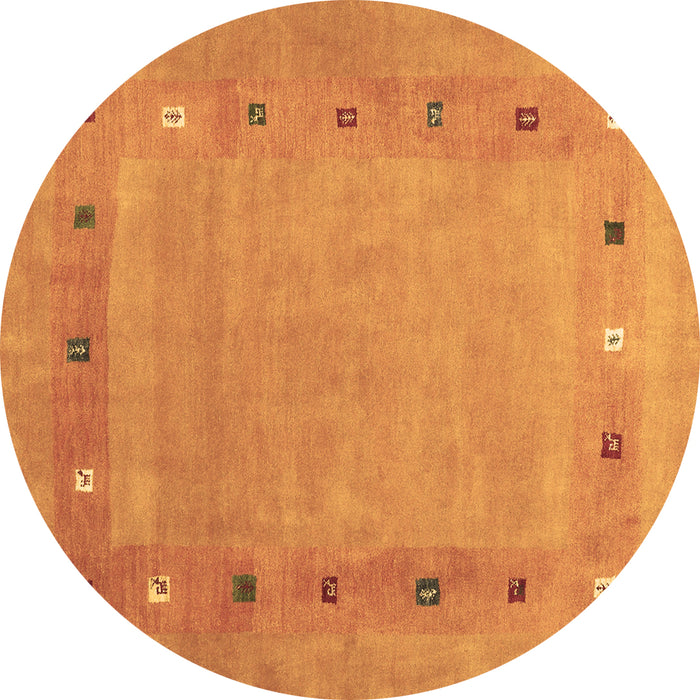 Round Machine Washable Abstract Brown Contemporary Rug, wshcon2793brn