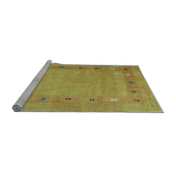 Sideview of Machine Washable Abstract Light Blue Contemporary Rug, wshcon2793lblu