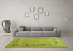 Machine Washable Abstract Turquoise Contemporary Area Rugs in a Living Room,, wshcon2793turq