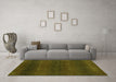 Machine Washable Abstract Green Contemporary Area Rugs in a Living Room,, wshcon2794grn