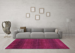 Machine Washable Abstract Purple Contemporary Area Rugs in a Living Room, wshcon2794pur