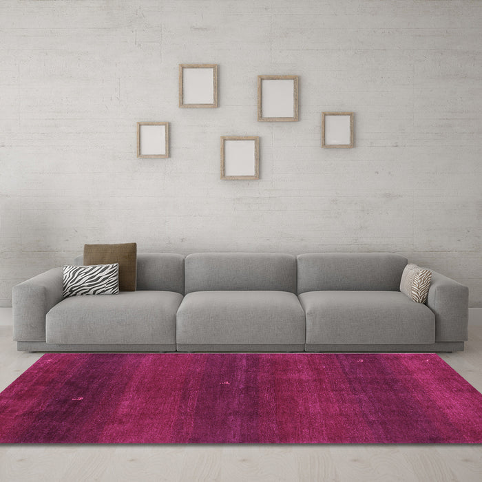 Machine Washable Abstract Purple Contemporary Area Rugs in a Living Room, wshcon2794pur