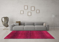 Machine Washable Abstract Pink Contemporary Rug, wshcon2794pnk