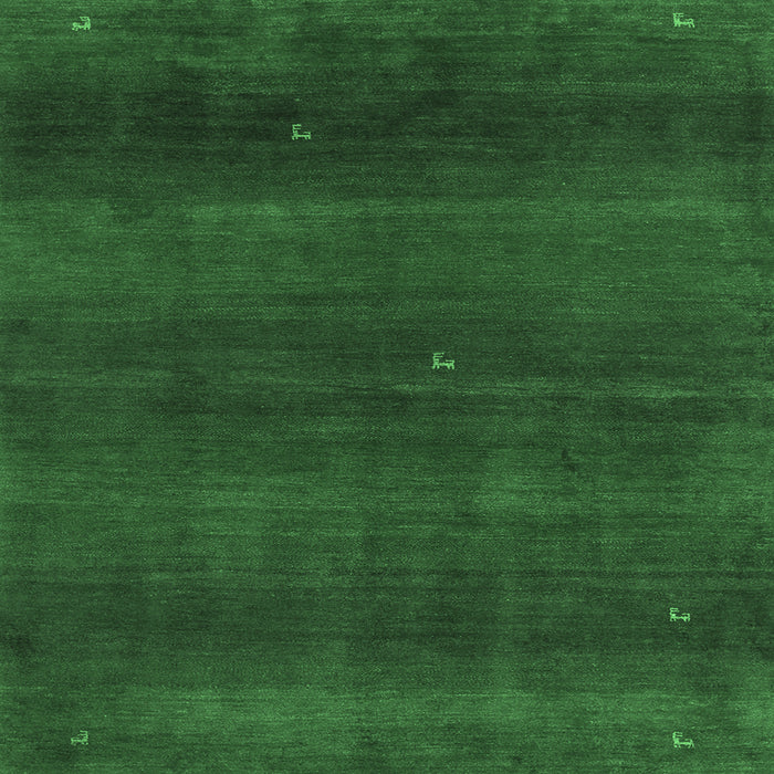 Square Abstract Emerald Green Contemporary Rug, con2794emgrn