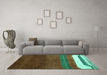 Machine Washable Abstract Turquoise Contemporary Area Rugs in a Living Room,, wshcon2795turq