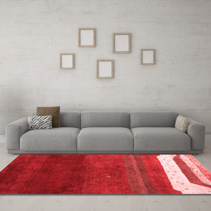 Contemporary Red Washable Rugs