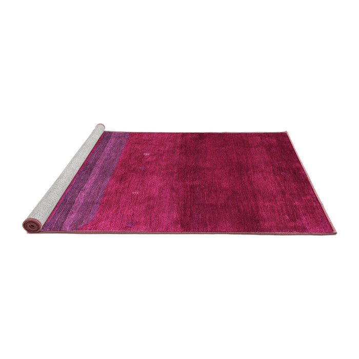Sideview of Machine Washable Abstract Pink Contemporary Rug, wshcon2795pnk