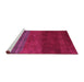 Sideview of Machine Washable Abstract Pink Contemporary Rug, wshcon2795pnk