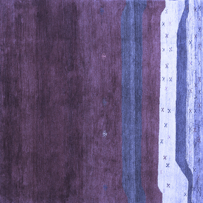 Square Abstract Blue Contemporary Rug, con2795blu