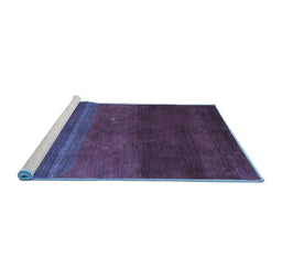 Sideview of Machine Washable Abstract Blue Contemporary Rug, wshcon2795blu