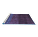 Sideview of Machine Washable Abstract Blue Contemporary Rug, wshcon2795blu