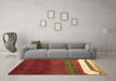 Machine Washable Abstract Brown Contemporary Rug in a Living Room,, wshcon2795brn