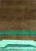 Machine Washable Abstract Turquoise Contemporary Area Rugs, wshcon2795turq