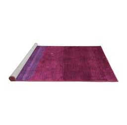 Sideview of Machine Washable Abstract Purple Contemporary Area Rugs, wshcon2795pur