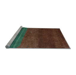 Sideview of Machine Washable Abstract Light Blue Contemporary Rug, wshcon2795lblu