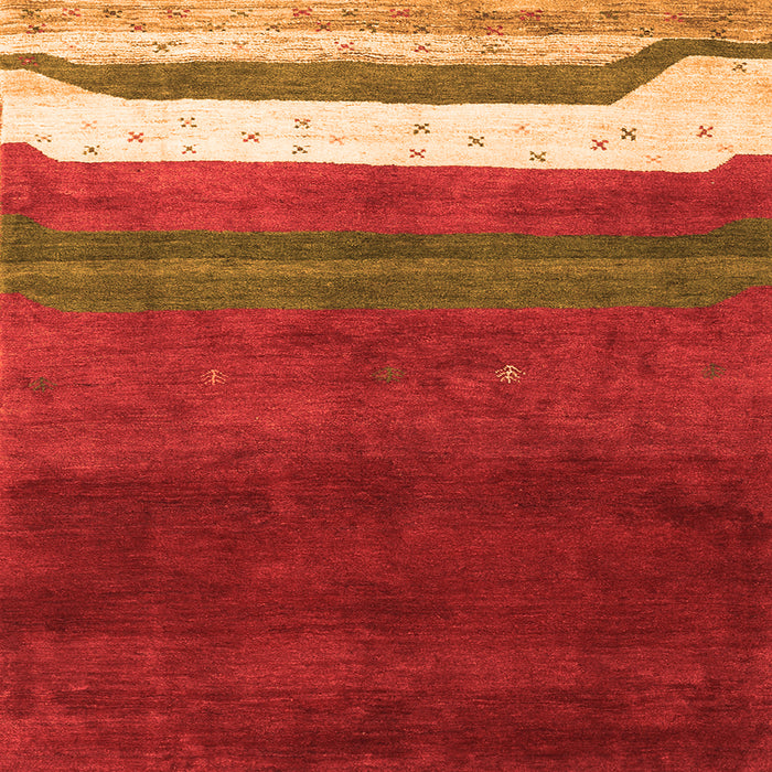 Serging Thickness of Abstract Orange Contemporary Rug, con2795org