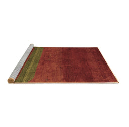 Sideview of Machine Washable Abstract Brown Contemporary Rug, wshcon2795brn