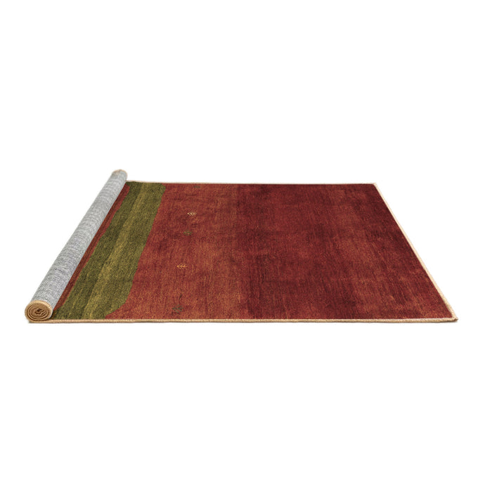 Sideview of Machine Washable Abstract Brown Contemporary Rug, wshcon2795brn