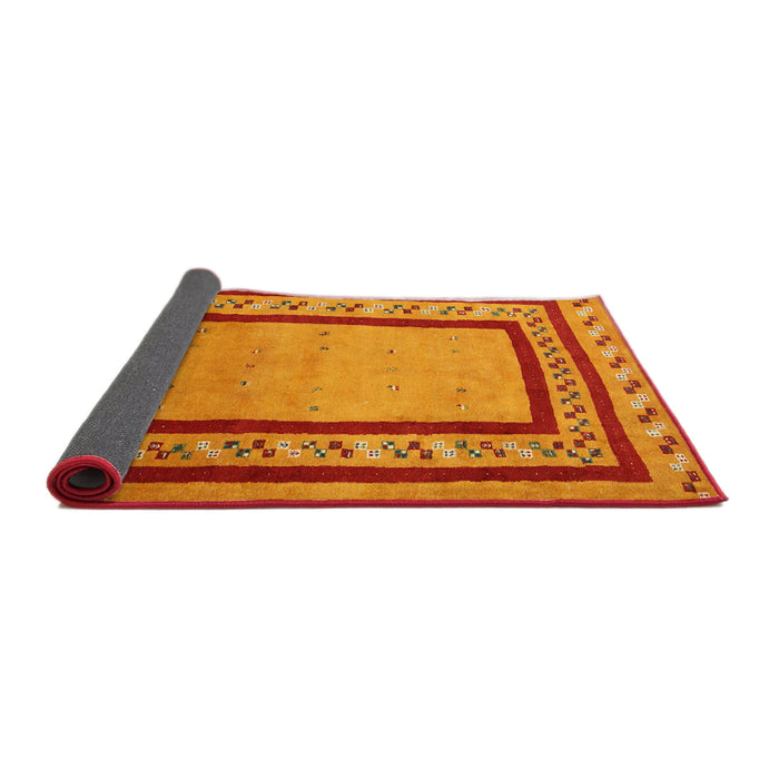 Thickness of Contemporary Dark Orange Modern Rug, con2796