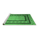 Sideview of Machine Washable Abstract Emerald Green Contemporary Area Rugs, wshcon2796emgrn