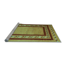 Sideview of Machine Washable Abstract Light Blue Contemporary Rug, wshcon2796lblu