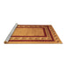 Sideview of Machine Washable Abstract Brown Contemporary Rug, wshcon2796brn