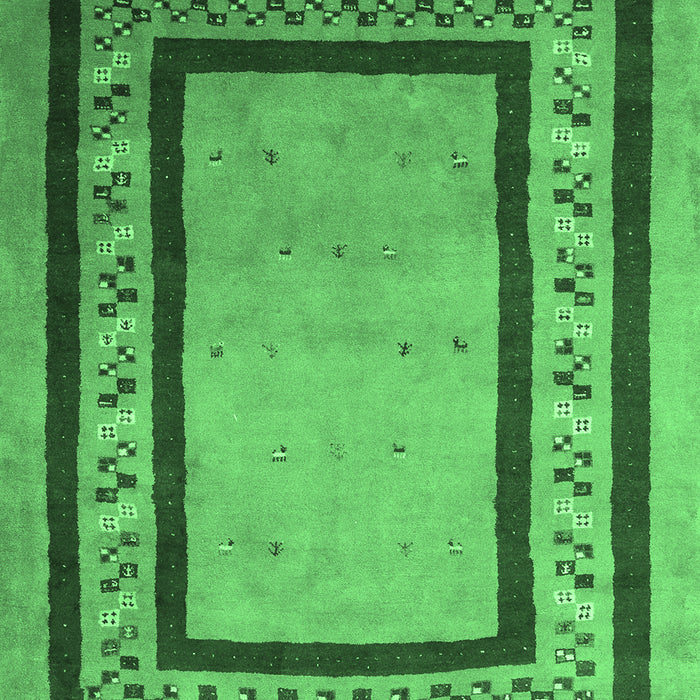 Abstract Emerald Green Contemporary Rug, con2796emgrn