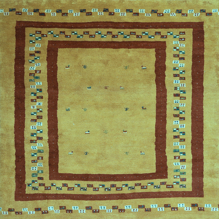 Square Abstract Light Blue Contemporary Rug, con2796lblu