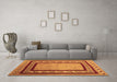 Machine Washable Abstract Brown Contemporary Rug in a Living Room,, wshcon2796brn