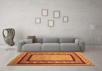 Machine Washable Abstract Brown Contemporary Rug, wshcon2796brn