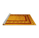 Sideview of Machine Washable Abstract Yellow Contemporary Rug, wshcon2796yw