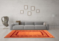 Machine Washable Abstract Orange Contemporary Rug, wshcon2796org