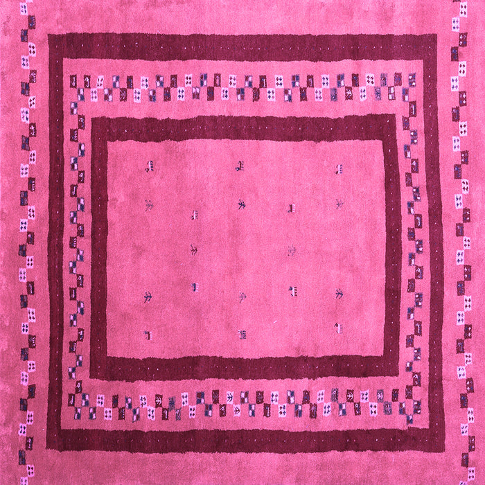 Square Machine Washable Abstract Purple Contemporary Area Rugs, wshcon2796pur