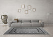 Machine Washable Abstract Gray Contemporary Rug in a Living Room,, wshcon2796gry