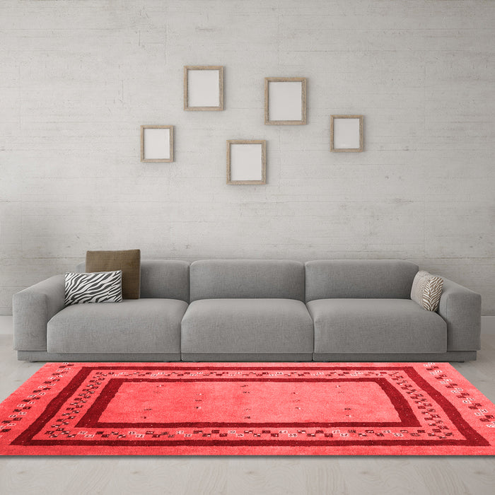 Contemporary Red Washable Rugs
