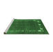 Sideview of Machine Washable Abstract Emerald Green Contemporary Area Rugs, wshcon2797emgrn