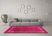 Machine Washable Abstract Pink Contemporary Rug in a Living Room, wshcon2797pnk