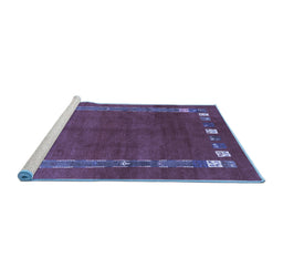 Sideview of Machine Washable Abstract Blue Contemporary Rug, wshcon2797blu