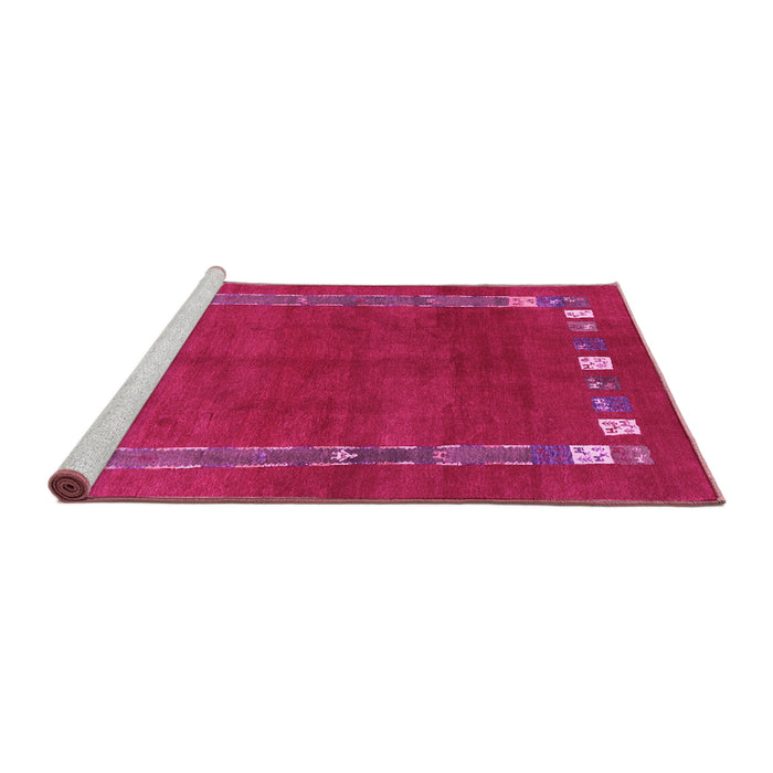 Sideview of Machine Washable Abstract Pink Contemporary Rug, wshcon2797pnk