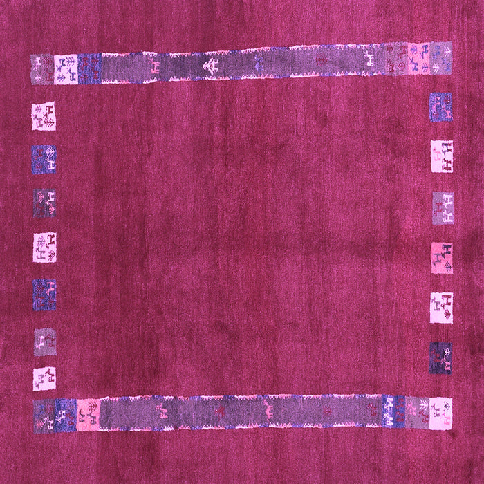 Square Machine Washable Abstract Purple Contemporary Area Rugs, wshcon2797pur